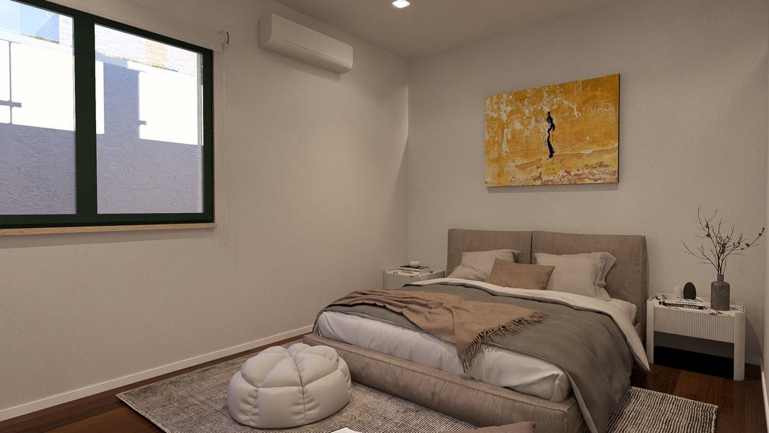 Second bedroom of Villa GB with view over the greenery